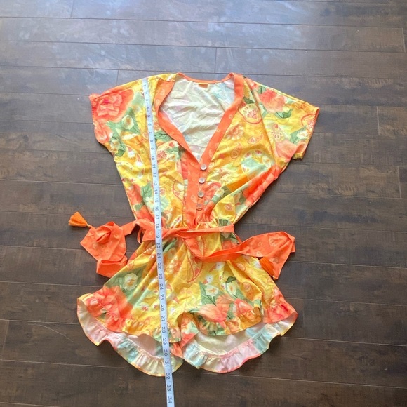 Agua  Bendita Floral  print V neck Romper - Picture 8 of 13